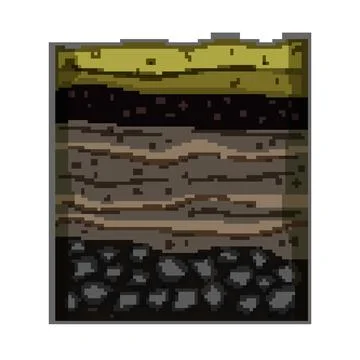 Soil layers cross section showing earth ground profile Stock Illustration