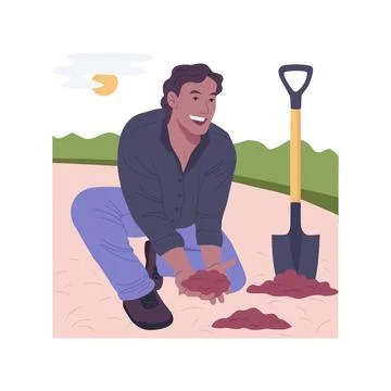 Soil management isolated cartoon vector illustrations. Ilustración de archivo