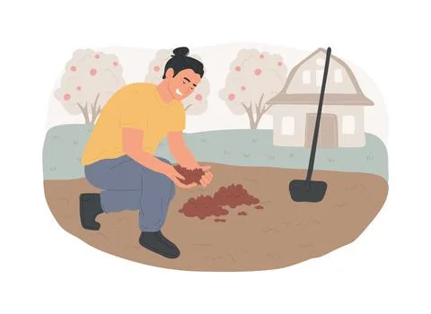 Soil management isolated cartoon vector illustrations. Stock Illustration