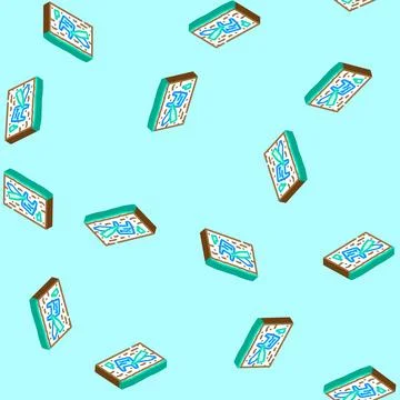 Soil mixed plastic glass isometric icon seamless pattern Stock Illustration