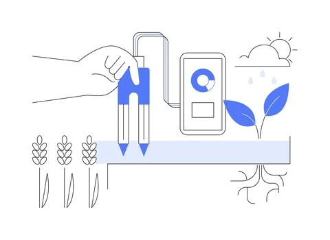 Soil moisture sensor abstract concept vector illustration. Stock Illustration