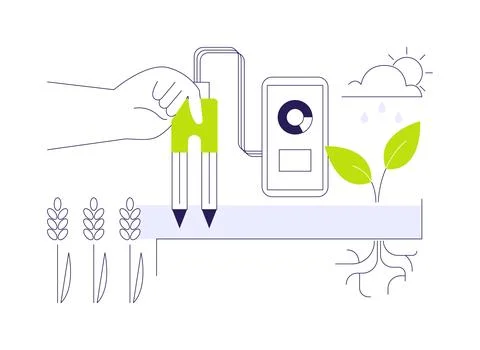 Soil moisture sensor abstract concept vector illustration. Stock Illustration