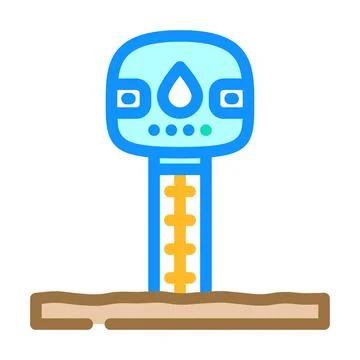 Soil moisture sensor agri tech color icon vector illustration Stock Illustration