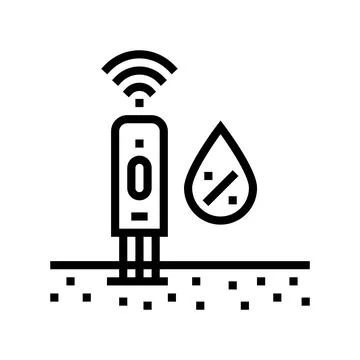 Soil moisture sensor agri tech line icon vector illustration Stock Illustration