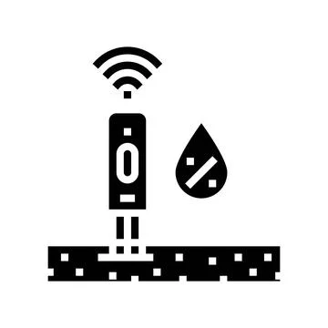 Soil moisture sensor agri tech glyph icon vector illustration Stock Illustration