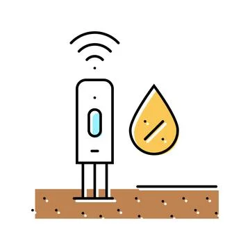 Soil moisture sensor agri tech color icon vector illustration Stock Illustration