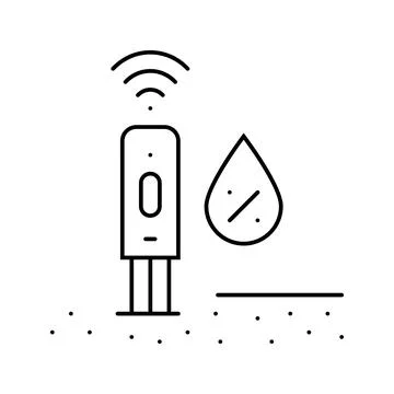 Soil moisture sensor agri tech line icon vector illustration Stock Illustration