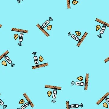 Soil moisture sensor agri tech vector seamless pattern Illustrazione stock