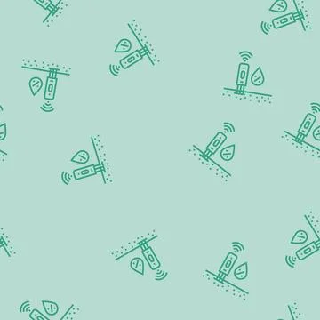 Soil moisture sensor agri tech line seamless pattern 스톡 일러스트