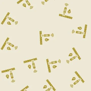 Soil moisture sensor agri tech glyph seamless pattern Stock Illustration