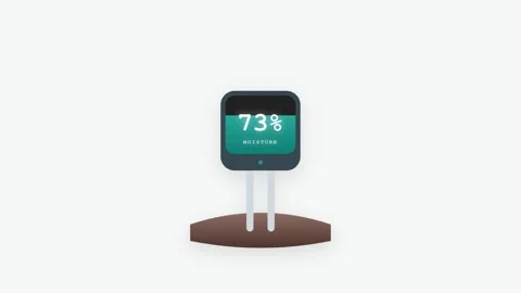 Soil Moisture Sensor Digital Readout with Rising Percentage and Brown Teal .. Stock-Footage 346202517