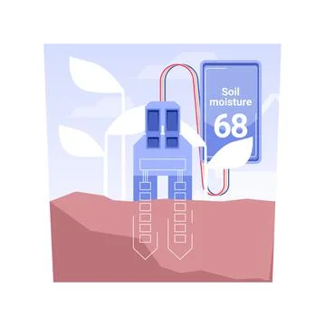 Soil moisture sensor isolated concept vector illustration. Stock Illustration