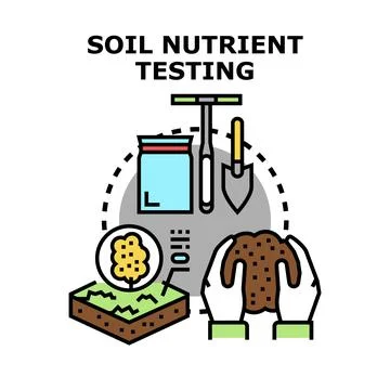 Soil nutrient testing agriculture concept analyzing ground composition Stock Illustration
