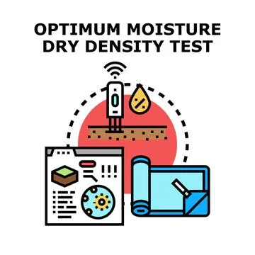 Soil optimum moisture dry density testing concept Stock Illustration