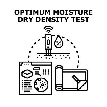 Soil optimum moisture dry density testing concept Stock Illustration