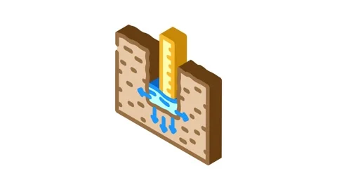 Soil percolation hydrogeologist isometric icon animation Stock Footage 327290521