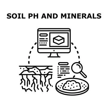Soil ph and mineral composition analysis process Illustrazione stock