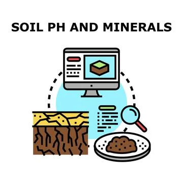 Soil ph and mineral composition analysis process Illustrazione stock