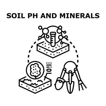 Soil ph and minerals vector concept Illustrazione stock
