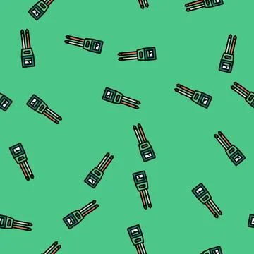 Soil ph meter garden tool vector seamless pattern Stock Illustration