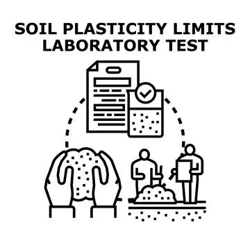 Soil plasticity limits laboratory test concept Illustrazione stock