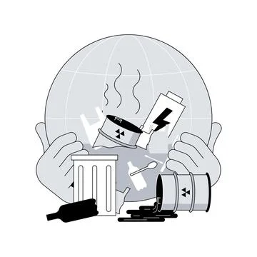 Soil pollution abstract concept vector illustration. Stock Illustration
