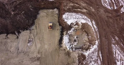 Soil preparation before construction of the object. Special equipment in the Stock Footage 145313240
