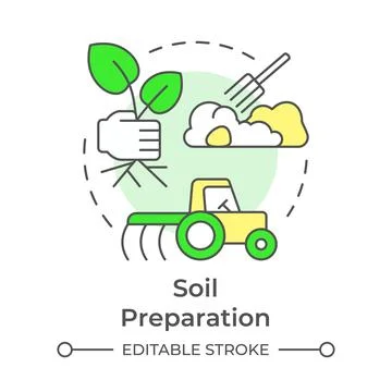 Soil preparation multi color concept icon Illustration