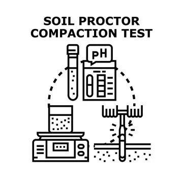 Soil proctor compaction test engineering laboratory concept 스톡 일러스트