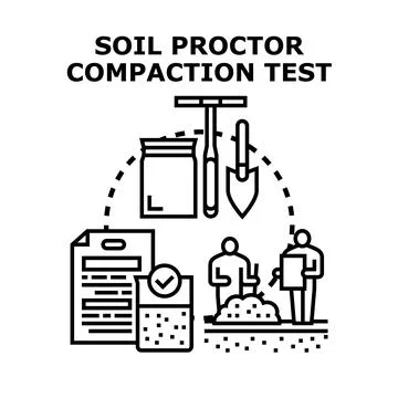 Soil proctor compaction test engineering concept イラスト素材