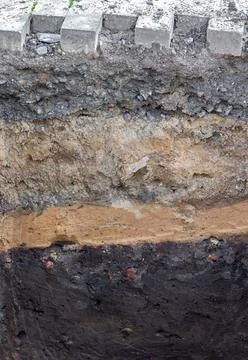 Soil Profile of a Technosol Stock Photos