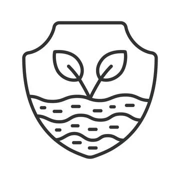 Soil protection, icon in line design. soil protection, soil conservation Stock Illustration