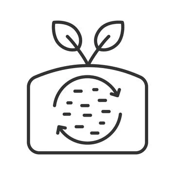 Soil restoration for crops, icon in line design. soil restoration, restoring Stock Illustration