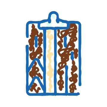 Soil sample doodle showing earth research and analysis Illustrazione stock