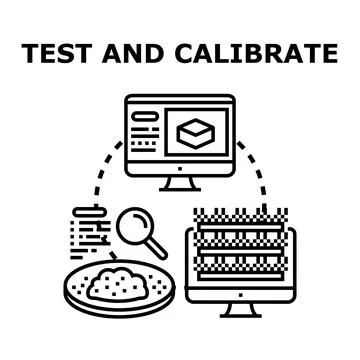 Soil sample testing and calibration process Stockillustratie