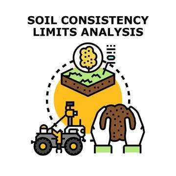 Soil samples consistency limits analysis concept Stock Illustration