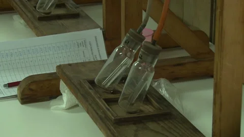 Soil samples for testing in the laboratory. Video stock 153813680