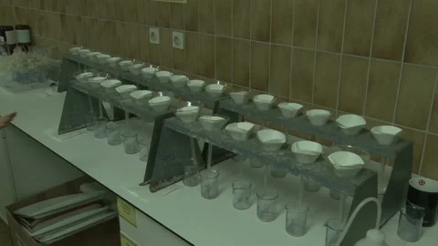 Soil samples for testing in the laboratory. Video stock 154463742