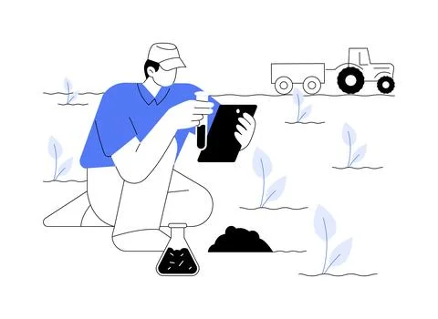 Soil sampling abstract concept vector illustration. Illustrazione stock