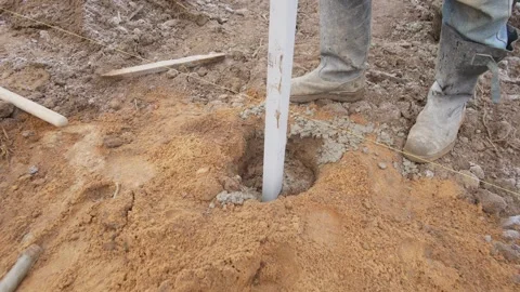Soil sampling at a construction site ensures the projects appropriateness Stock Footage 302111919