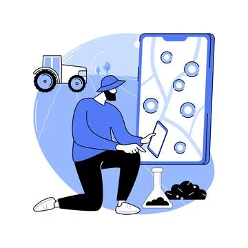 Soil sampling isolated cartoon vector illustrations. Illustrazione stock