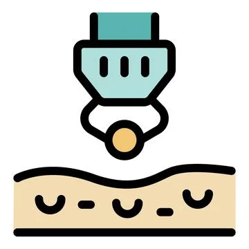 Soil sampling tool picking up soil sample for analysis Illustrazione stock