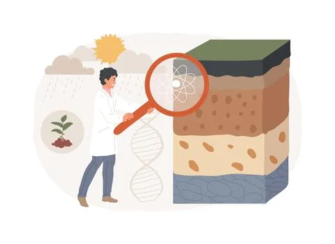 Soil science isolated concept vector illustration. Stock Illustration