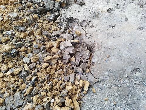 Soil structure that is being dug up Stock Photos