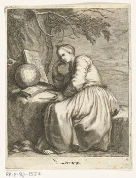 Soil; Terra; The four elements. Seated women s figure as geography , with ... Foto stock