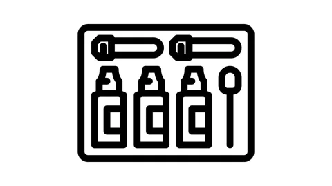 Soil test kit garden tool line icon animation Stock Footage 326764876