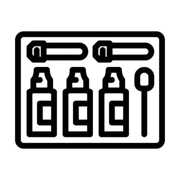 Soil test kit garden tool line icon vector illustration 스톡 일러스트