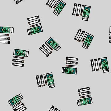 Soil test kit garden tool vector seamless pattern Stock Illustration