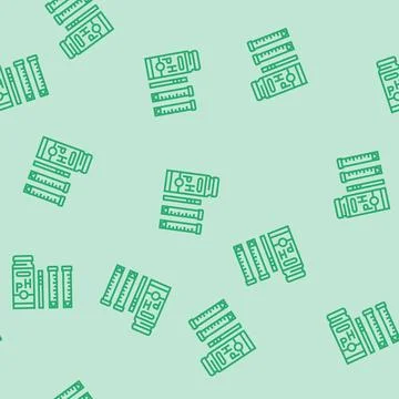 Soil test kit garden tool line seamless pattern Stock Illustration
