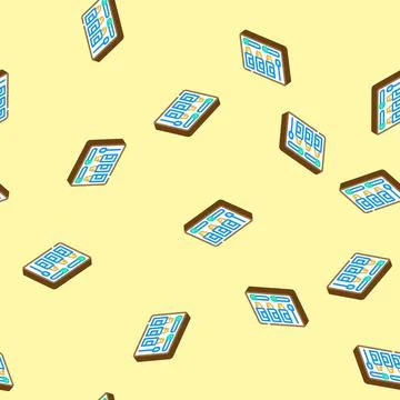 Soil test kit garden tool isometric icon seamless pattern Stock Illustration